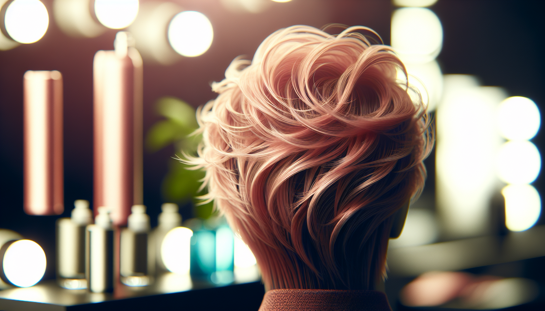 クオルシア ピンクシャンプー ヘアスタイリング例の視覚的解説のイメージ画像